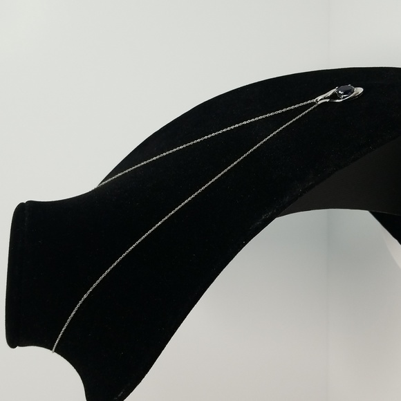 925 SS Chain with Lab Created Sapphire Gemstone Pendant Beyonce Ins Necklace 18” - Picture 6 of 6